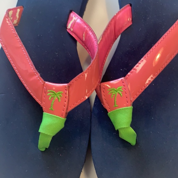 Margaritaville Navy & Pink flip flops size M / 9 - Picture 3 of 11